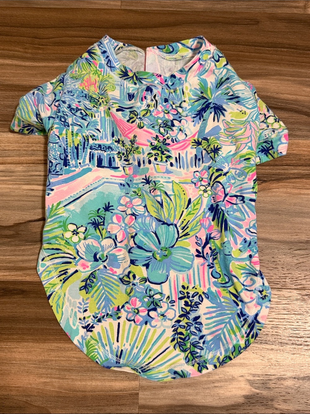 Lilly Pulitzer Dog Pajamas Sz. S/M Lilly’s House Print Velcro S/S Coastal Beachy